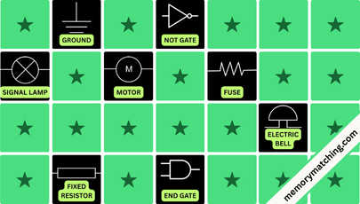 Electrical & Electronic Circuits Memory Game - match the cards