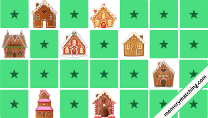 Gingerbread Houses Memory Game - match the cards