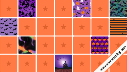 Halloween Patterns Memory Game - match the cards