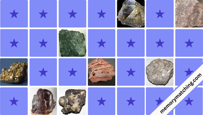 Rocks and Minerals Memory Game - match the cards