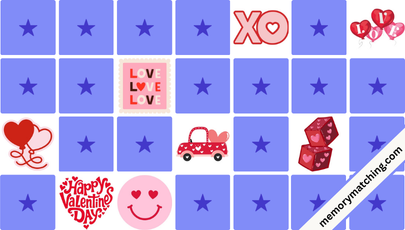Valentine's Day Memory Game - match the cards