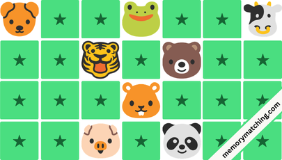 Animal Emojis Memory Game - match the cards