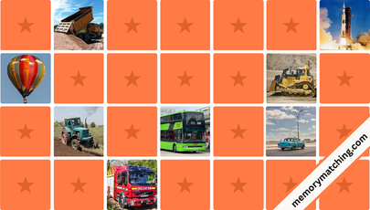 Vehicles Memory Game - match the cards