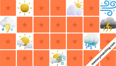 Sky and Weather Memory Game - match the cards