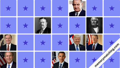 US Presidents Memory Game - match the cards