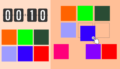 Colors grid memory game - memorize colorful picture positions on the grid