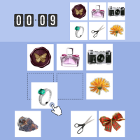 Grid of pictures memory game - memorize positions and drag each picture back to its place