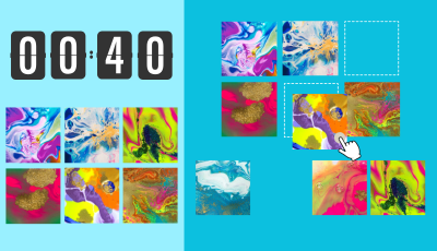 Hard Abstract Colors picture matching game - drag and match abstract color images to their correct spots